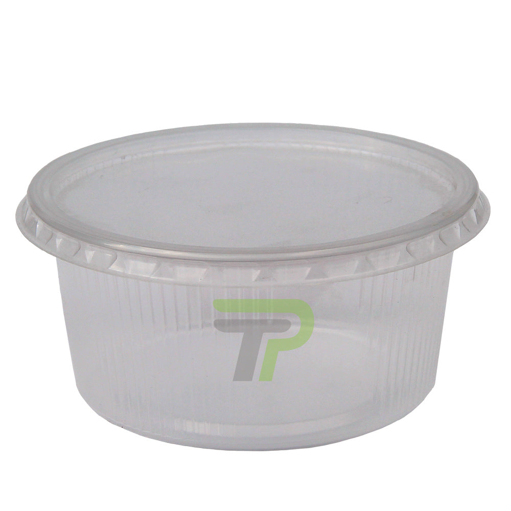 Feinkostbecher 250ml - rund, klar mit Deckel - Kunststoff - Yavuz Sönmez Papier- & Verpackungsmaterial - turbopack