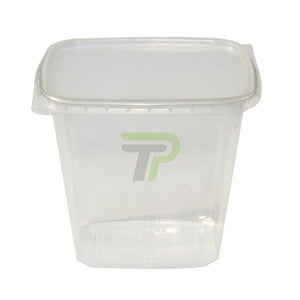 Feinkostbecher 500ml - eckig, klar mit Deckel - Kunststoff - Yavuz Sönmez Papier- & Verpackungsmaterial - turbopack