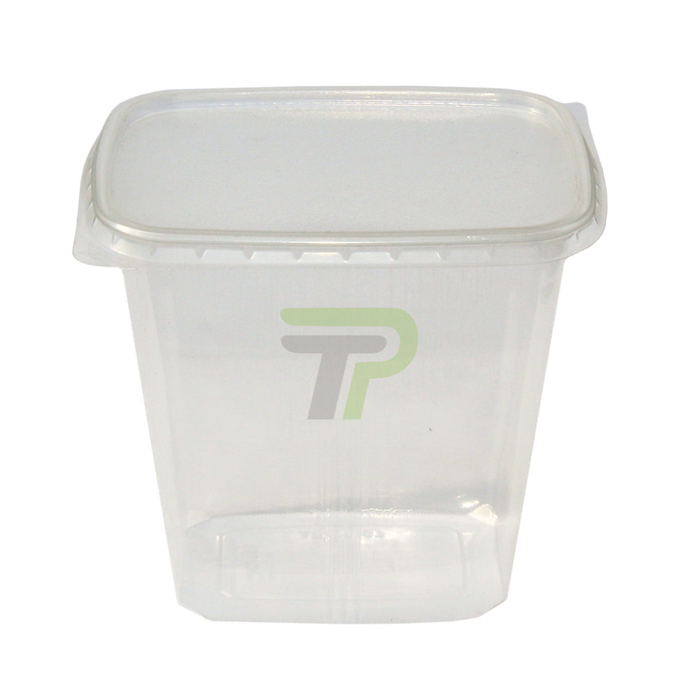 Feinkostbecher 500ml - eckig, klar mit Deckel - Kunststoff - Yavuz Sönmez Papier- & Verpackungsmaterial - turbopack