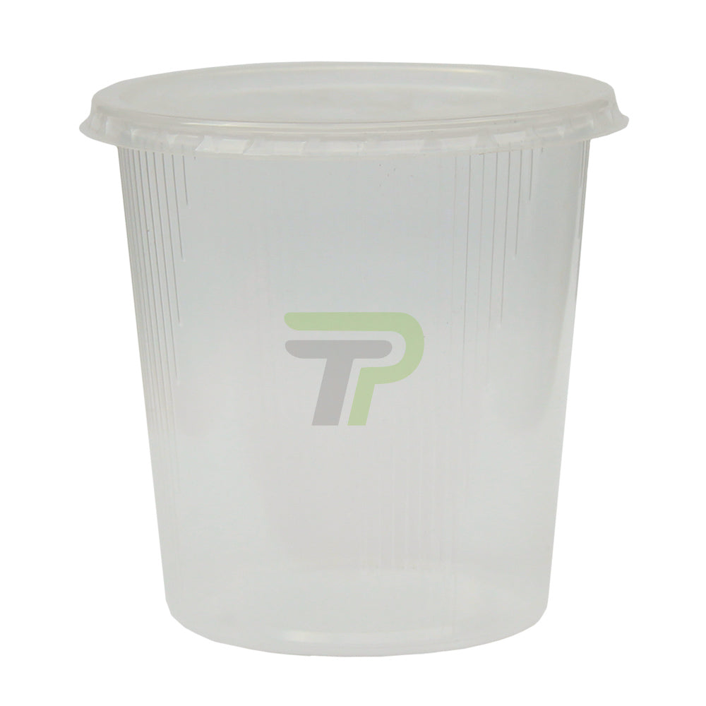 Feinkostbecher 500ml - rund, klar mit Deckel - Kunststoff - Yavuz Sönmez Papier- & Verpackungsmaterial - turbopack